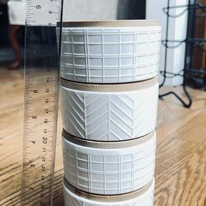 Maison Nueve Ceramic Storage Canisters w/ Bamboo Lids – Set of 4 stackable